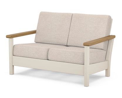 POLYWOOD® Harbour Deep Seating Loveseat in Sand / Natural / Blend Linen