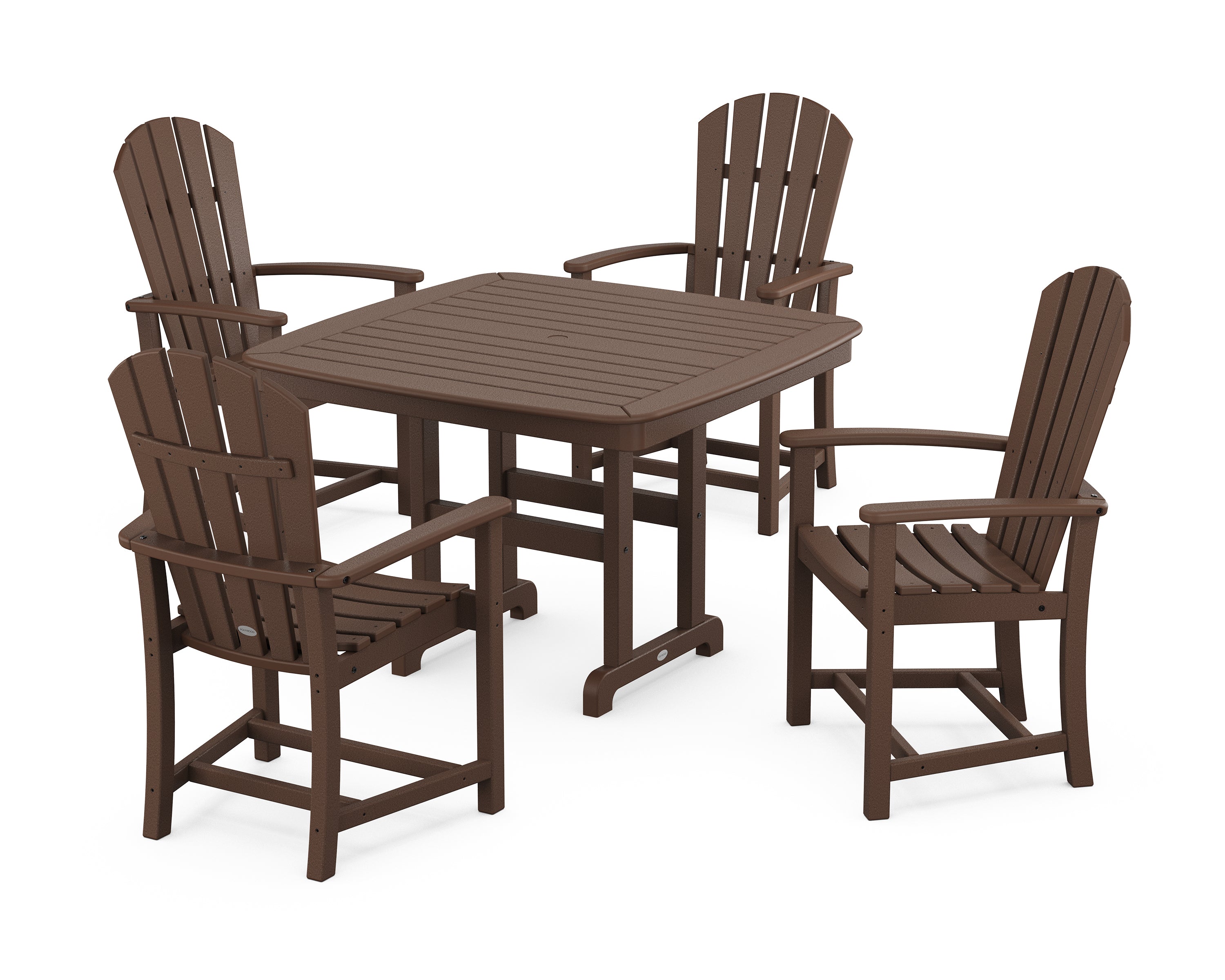 POLYWOOD® Palm Coast 5-Piece Dining Set with Trestle Legs in Mahogany