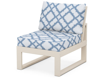 Unbranded Modular Armless Chair in Sand / Trellis Sky Blue