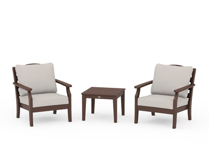 Draper James™ by  POLYWOOD® Savannah 3-Piece Deep Seating Set in Mahogany / Cast Ash