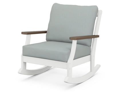 POLYWOOD® Braxton Deep Seating Rocking Chair in White / Kona / Spa