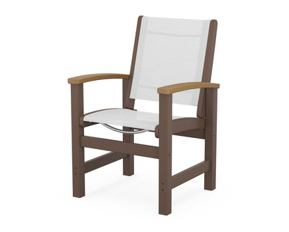 POLYWOOD® Coastal Dining Chair in Mahogany / Natural / White Sling