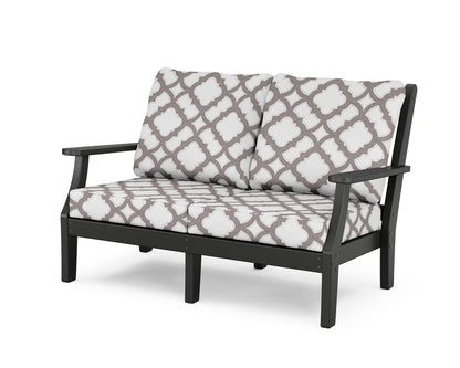 Country Living Wovendale Deep Seating Loveseat in Black / Trellis Grey Mist