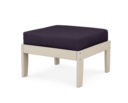 Unbranded Modular Ottoman - Classic in Sand / Navy Linen