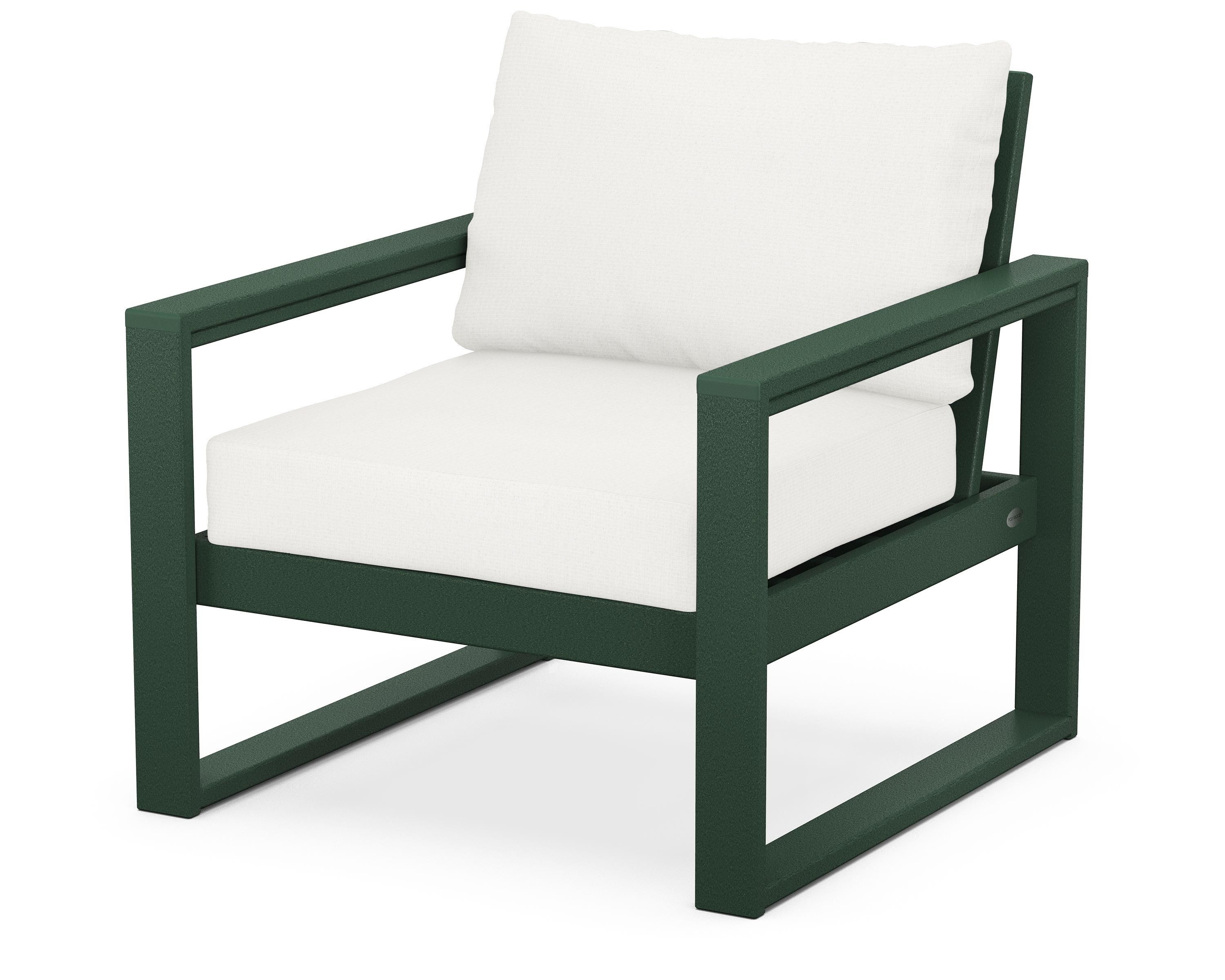 POLYWOOD® EDGE Club Chair in Green / Natural Linen
