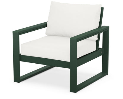POLYWOOD® EDGE Club Chair in Green / Natural Linen