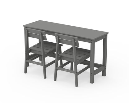 POLYWOOD® Modern Studio Plaza Chair 3-Piece Balcony Set in Slate Grey