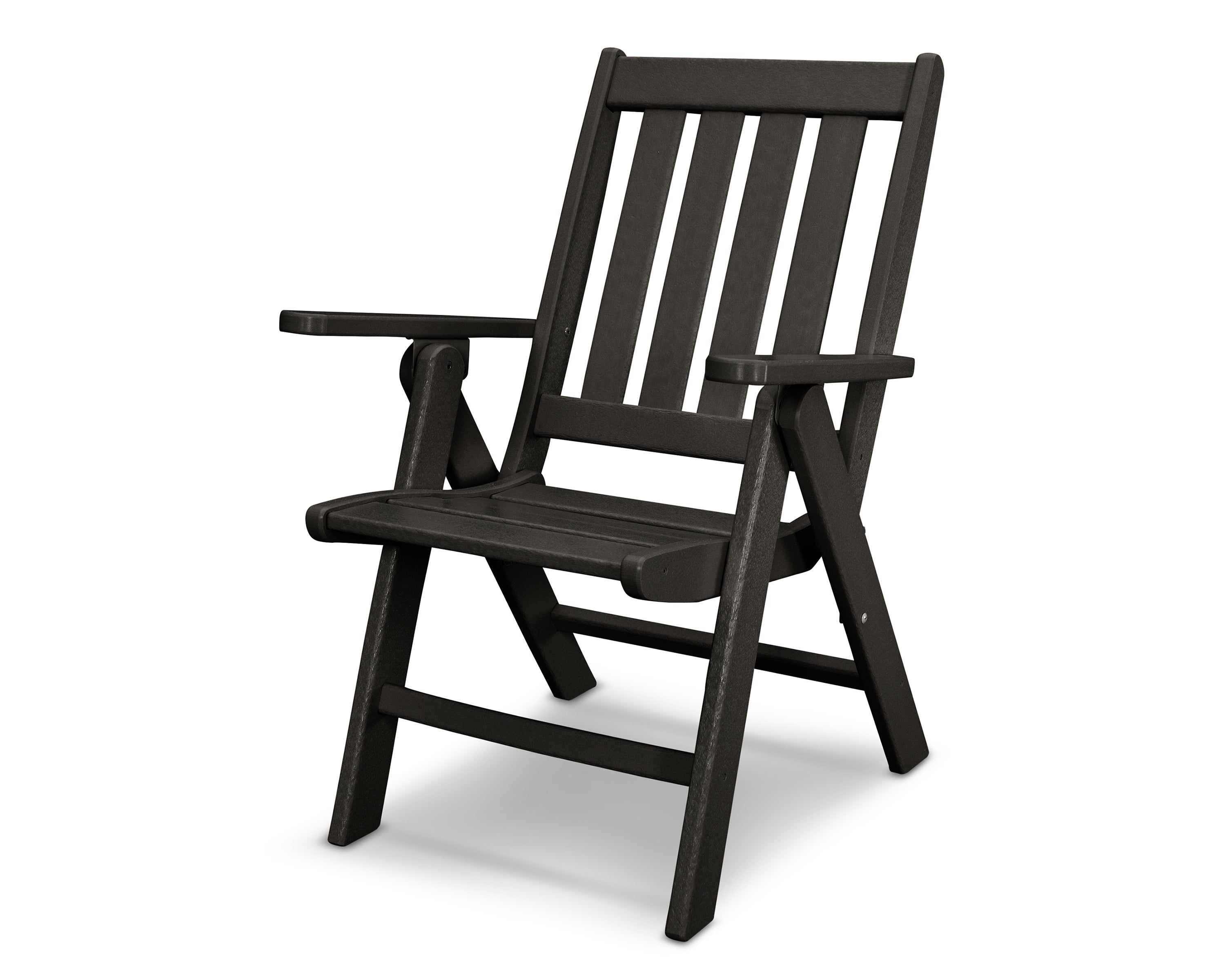 POLYWOOD® Vineyard Folding Dining Chair in Black
