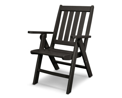 POLYWOOD® Vineyard Folding Dining Chair in Black