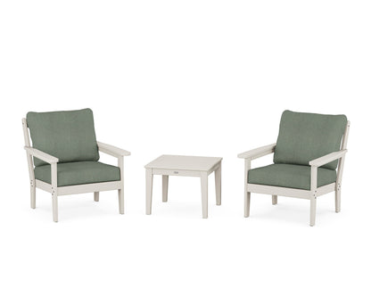 Country Living Cottage 3-Piece Deep Seating Set in Sand / Cast Sage