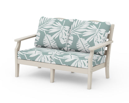 Draper James™ by  POLYWOOD® Savannah Deep Seating Loveseat in Sand / Leaf Glacier Spa