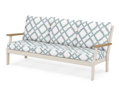 POLYWOOD® Braxton Deep Seating Sofa in Sand / Natural / Trellis Glacier Spa