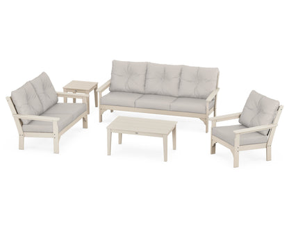POLYWOOD® Vineyard 5 Piece Deep Seating Set in Sand / Cast Ash
