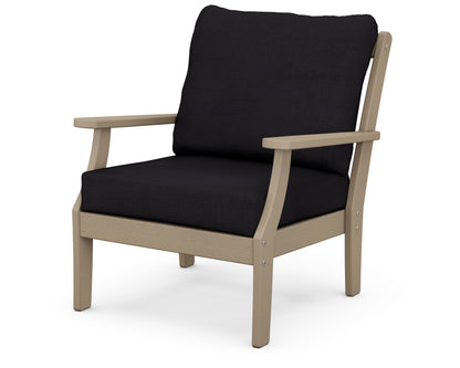 POLYWOOD® Braxton Deep Seating Chair in Vintage Sahara / Midnight Linen