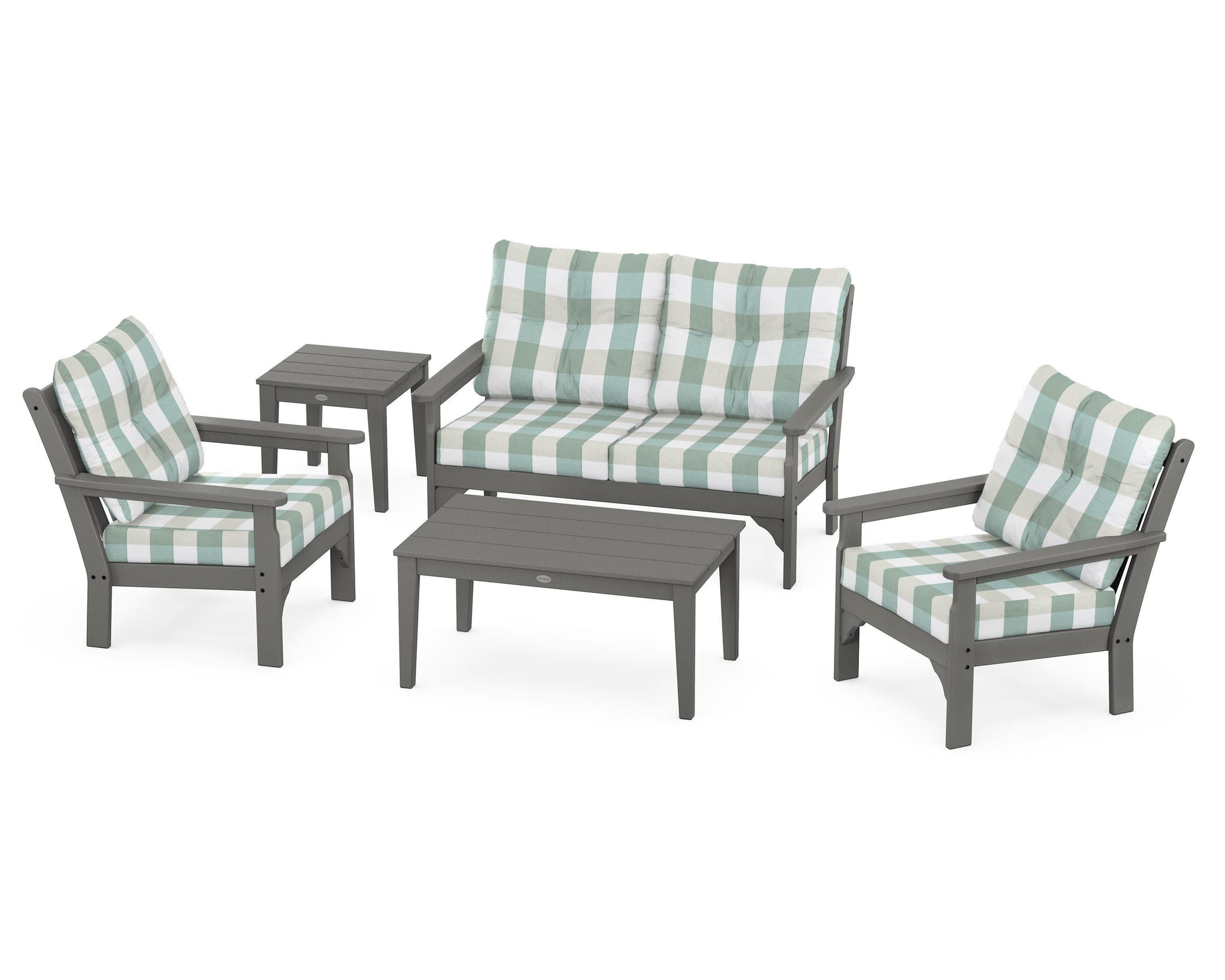 Vineyard 5 Piece Deep Seating Set - Slate Grey