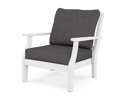 Martha Stewart by POLYWOOD® Chinoiserie Deep Seating Chair in White / Ash Charcoal