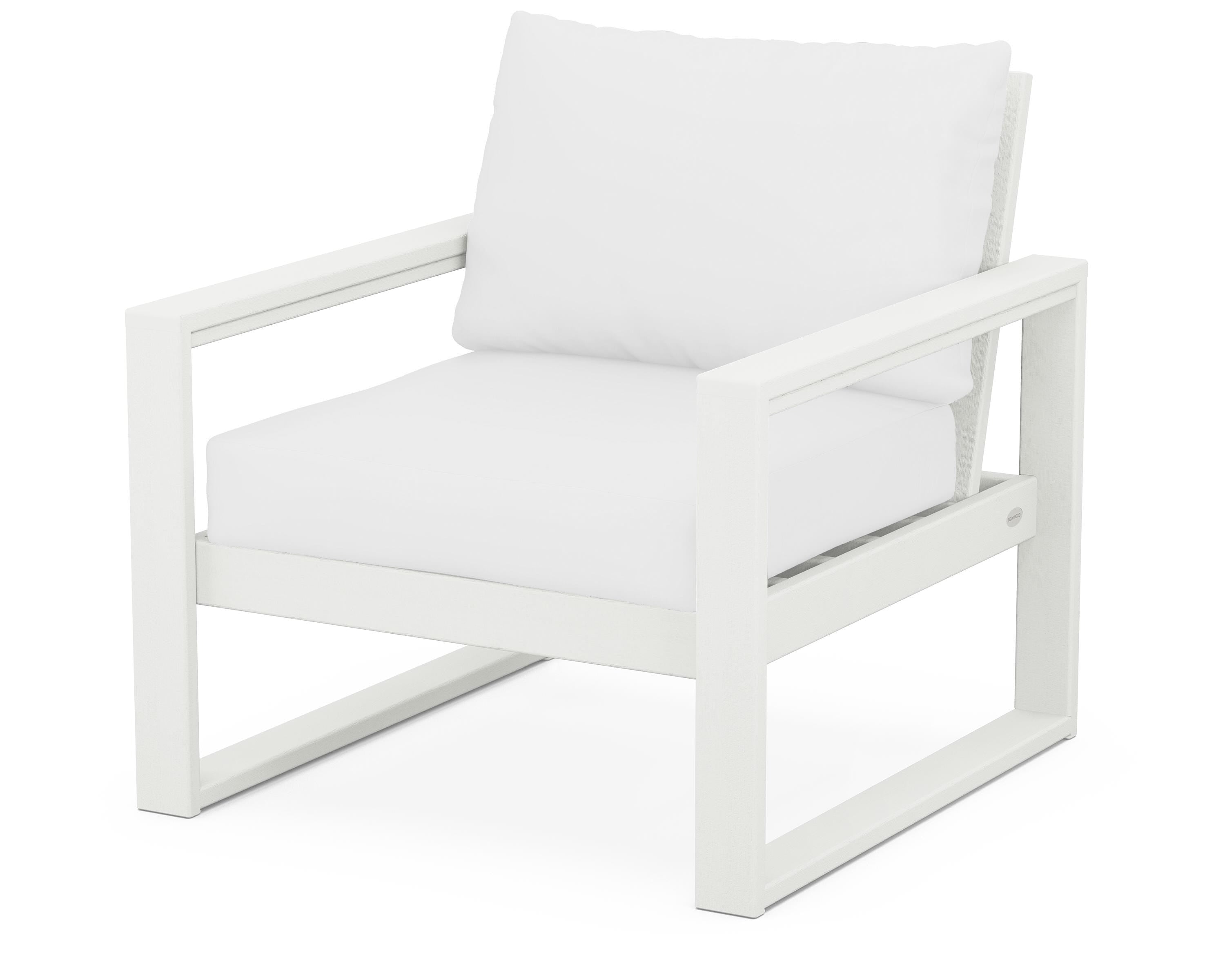 POLYWOOD® EDGE Club Chair in Vintage White / Natural