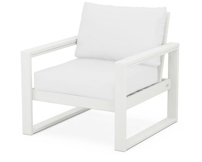 POLYWOOD® EDGE Club Chair in Vintage White / Natural