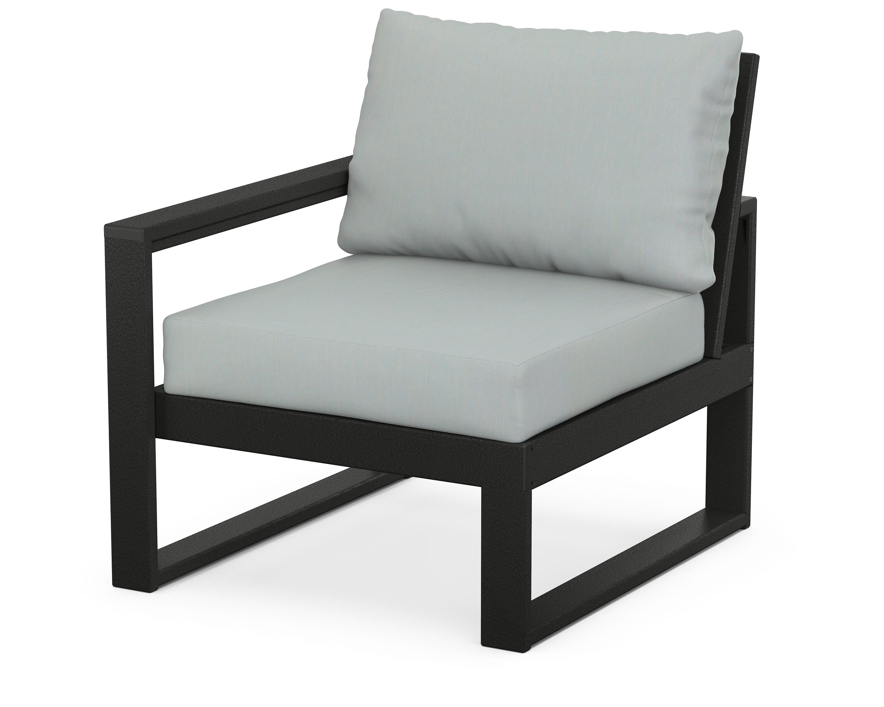 POLYWOOD® EDGE Modular Left Arm Chair in Black / Spa