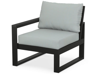 POLYWOOD® EDGE Modular Left Arm Chair in Black / Spa
