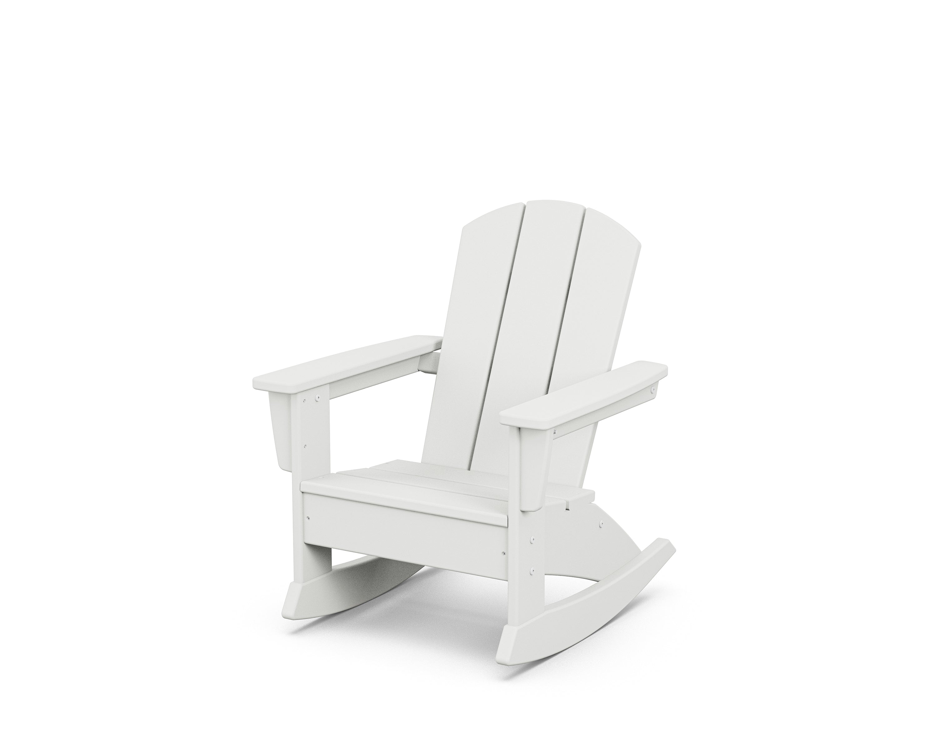 POLYWOOD® Kids Nautical Adirondack Rocking Chair in White