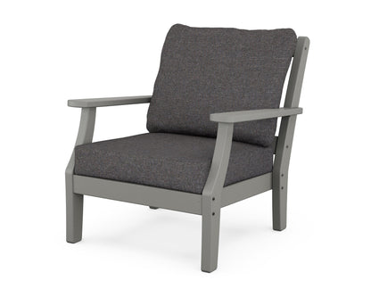 Martha Stewart by POLYWOOD® Chinoiserie Deep Seating Chair in Slate Grey / Ash Charcoal