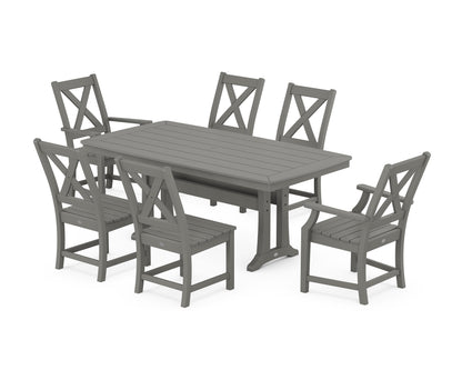 POLYWOOD® Braxton 7-Piece Dining Set with Trestle Legs in Slate Grey