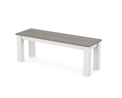 POLYWOOD® Studio Parsons 48" Bench in White / Driftwood