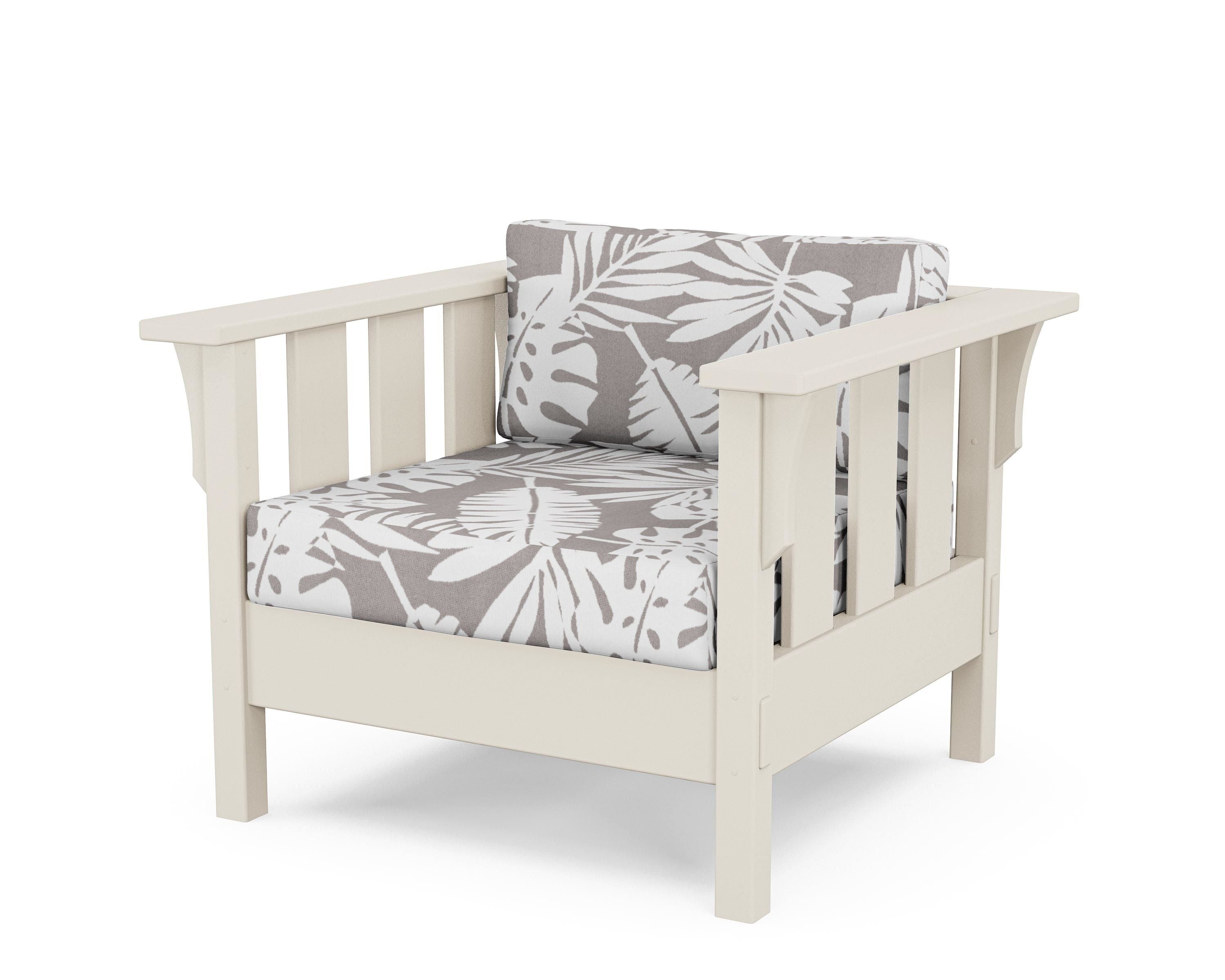 Martha Stewart by POLYWOOD® Acadia Deep Seating Chair in Sand / Leaf Grey Mist