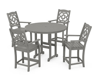 Chinoiserie 5-Piece Round Farmhouse Counter Set