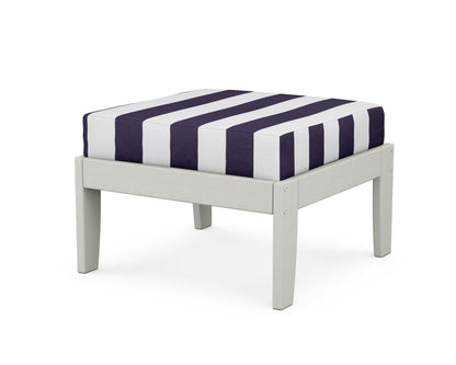 Unbranded Modular Ottoman - Classic in Vintage White / Cabana Stripe Navy