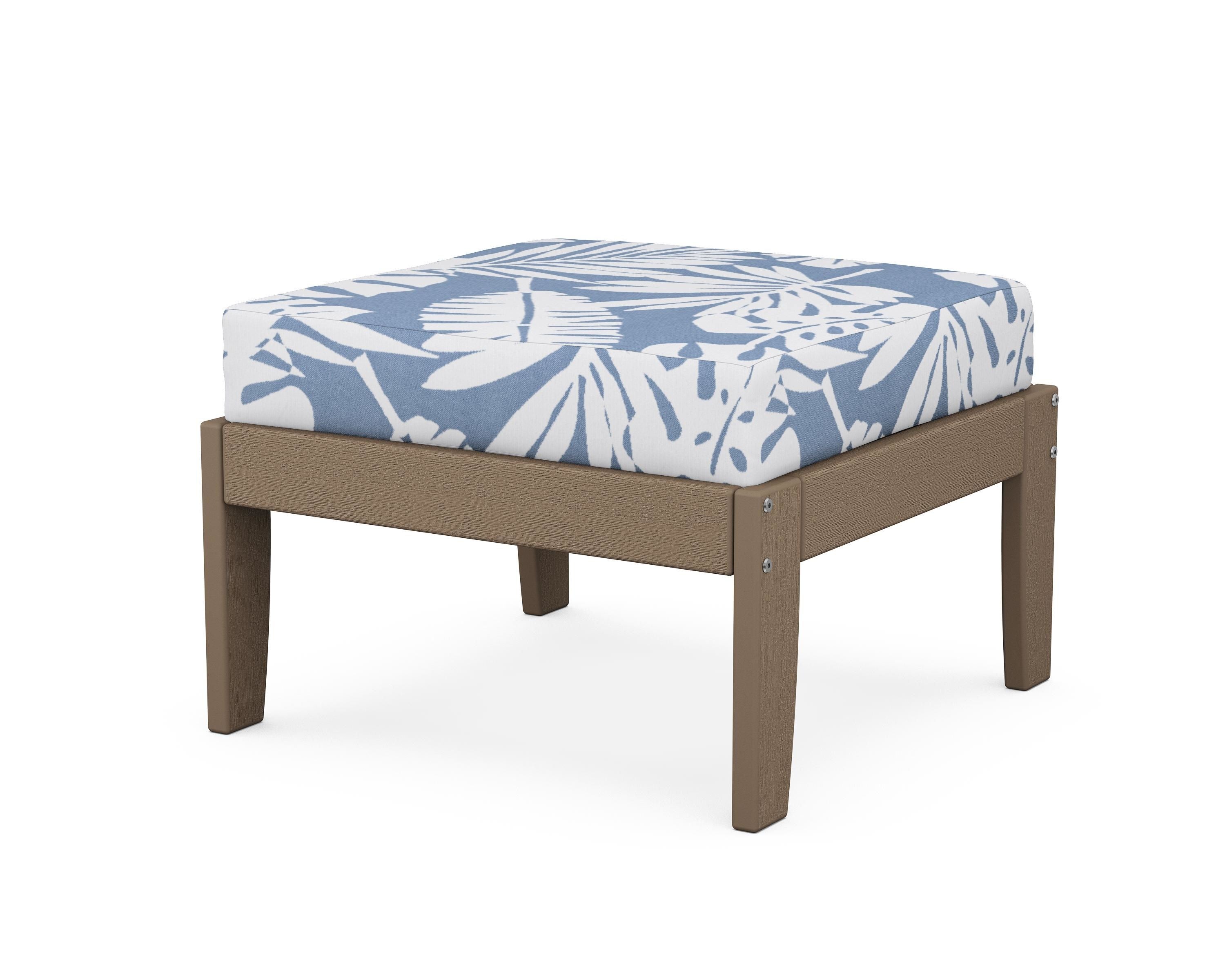 Unbranded Modular Ottoman - Classic in Vintage Sahara / Leaf Sky Blue