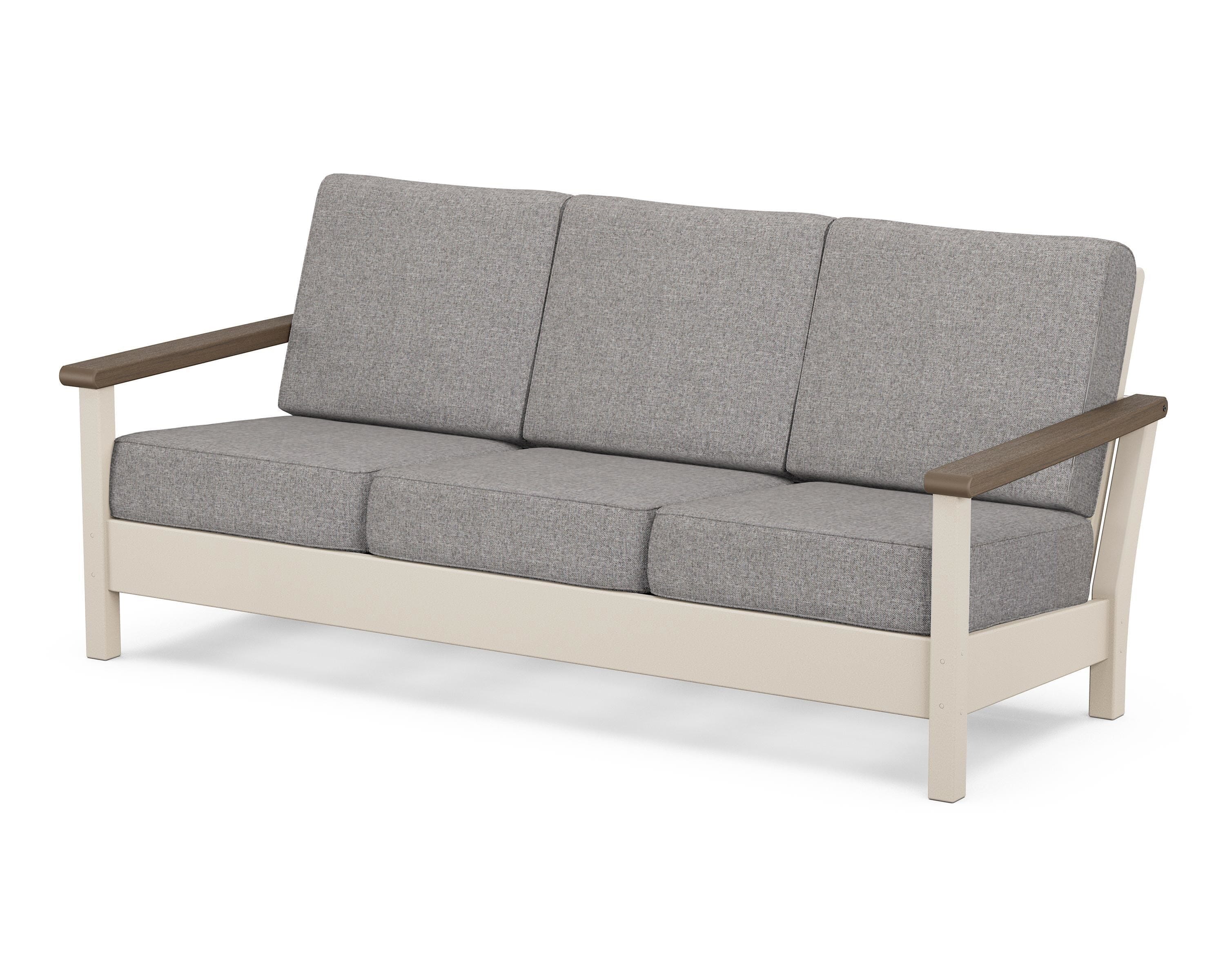 POLYWOOD® Harbour Deep Seating Sofa in Sand / Kona / Grey Mist
