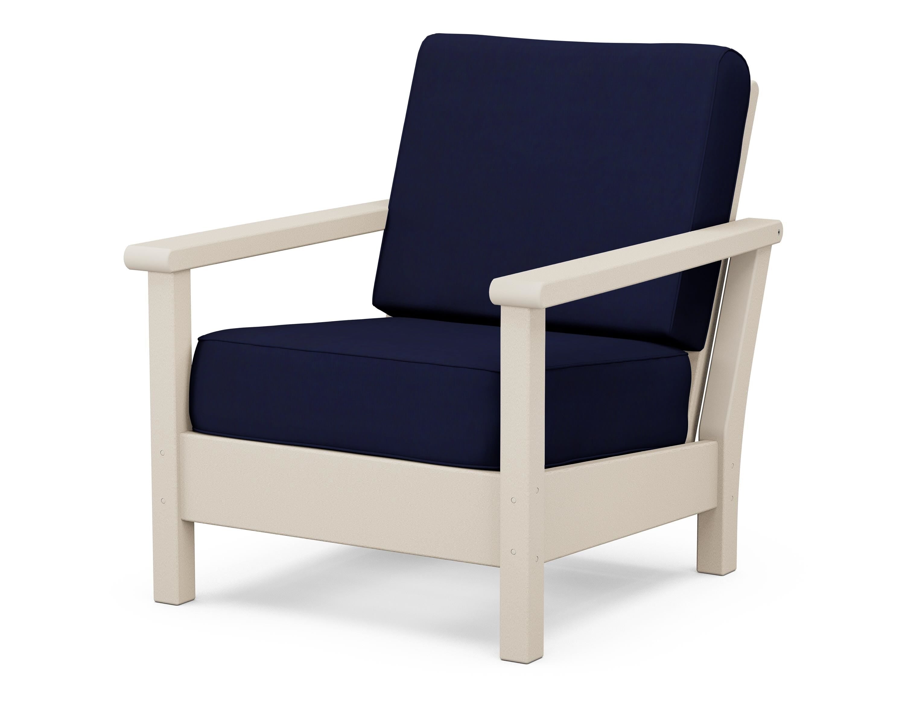 POLYWOOD® Harbour Deep Seating Chair in Sand / Navy