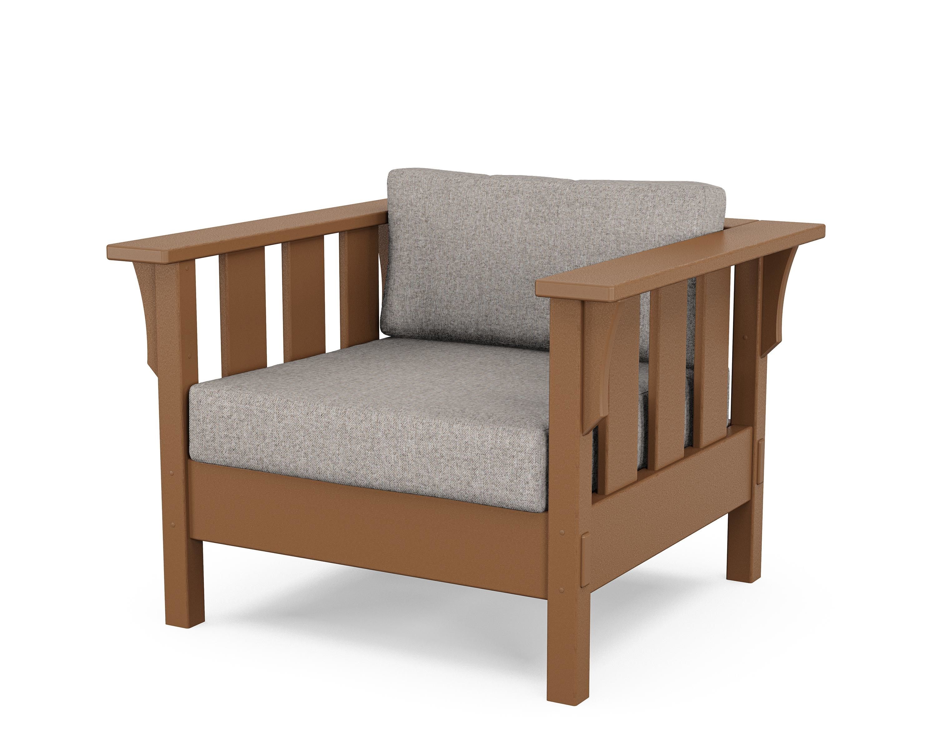 Martha Stewart by POLYWOOD® Acadia Deep Seating Chair in Teak / Weathered Tweed