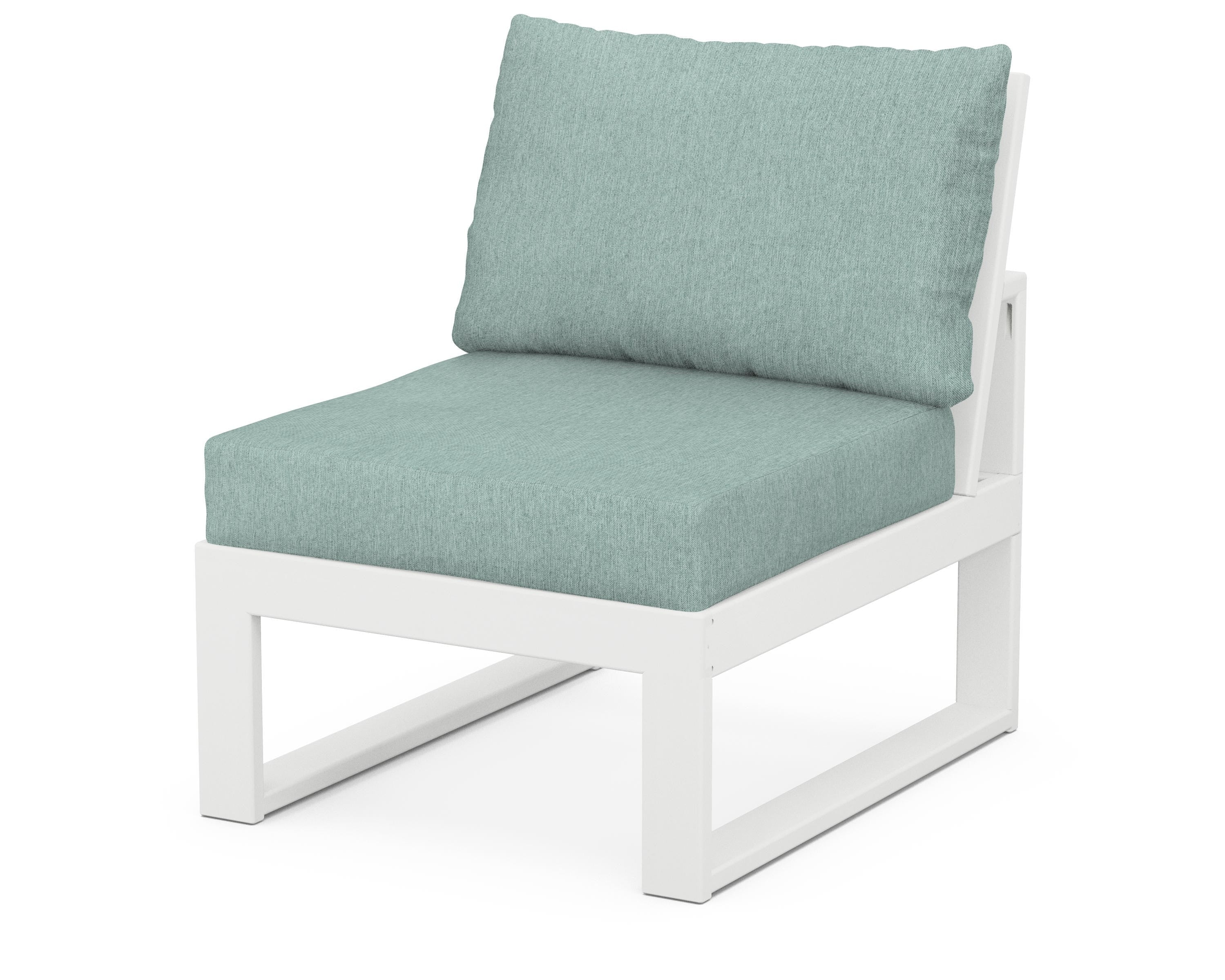 Unbranded Modular Armless Chair in White / Glacier Spa