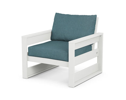 POLYWOOD® Westport Club Chair in White / Ocean Teal