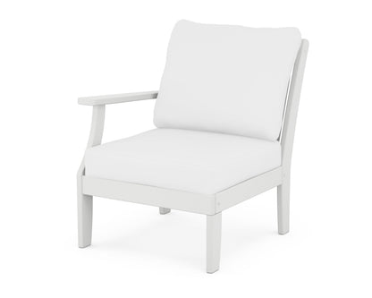 POLYWOOD® Braxton Modular Left Arm Chair in White / Natural