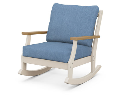 POLYWOOD® Braxton Deep Seating Rocking Chair in Sand / Natural / Sky Blue