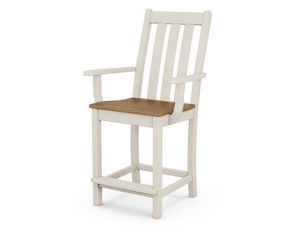 POLYWOOD® Vineyard Counter Arm Chair in Sand / Natural