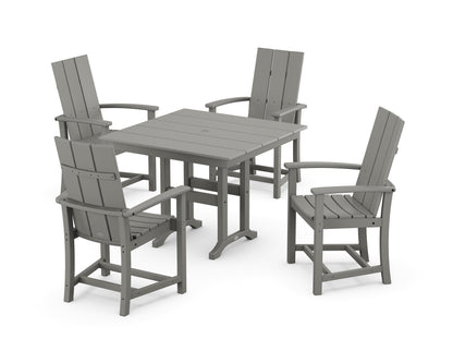 POLYWOOD® Modern Adirondack 5-Piece Farmhouse Dining Set in Slate Grey