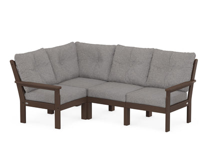 POLYWOOD® Vineyard 4-Piece Sectional in Mahogany / Grey Mist