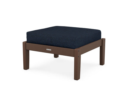 Martha Stewart by POLYWOOD® Chinoiserie Deep Seating Ottoman in Mahogany / Marine Indigo