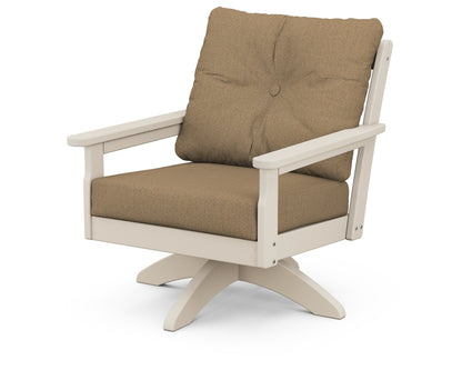POLYWOOD® Vineyard Deep Seating Swivel Chair in Sand / Sesame