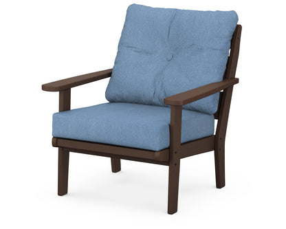 POLYWOOD® Lakeside Deep Seating Chair in Mahogany / Sky Blue
