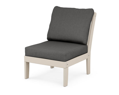 POLYWOOD® Braxton Modular Armless Chair in Sand / Spectrum Carbon