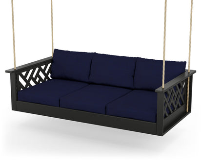 POLYWOOD® Chippendale Daybed Swing in Black / Navy