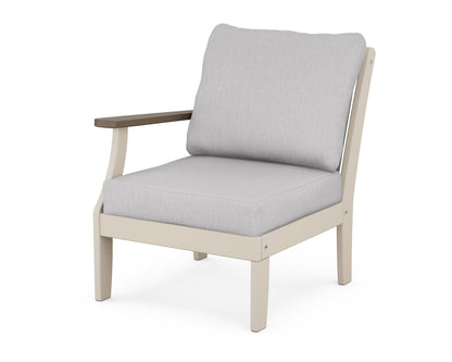 POLYWOOD® Braxton Modular Left Arm Chair in Sand / Kona / Granite