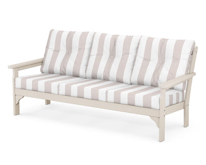 POLYWOOD® Vineyard Deep Seating Sofa in Sand / Cabana Stripe Dune Burlap