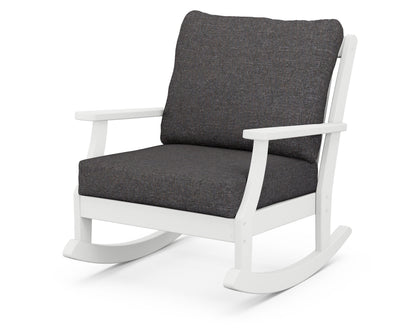 POLYWOOD® Braxton Deep Seating Rocking Chair in White / Ash Charcoal